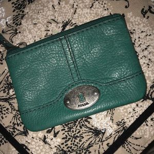 Teal Fossil Wallet/ Change Purse (Small)